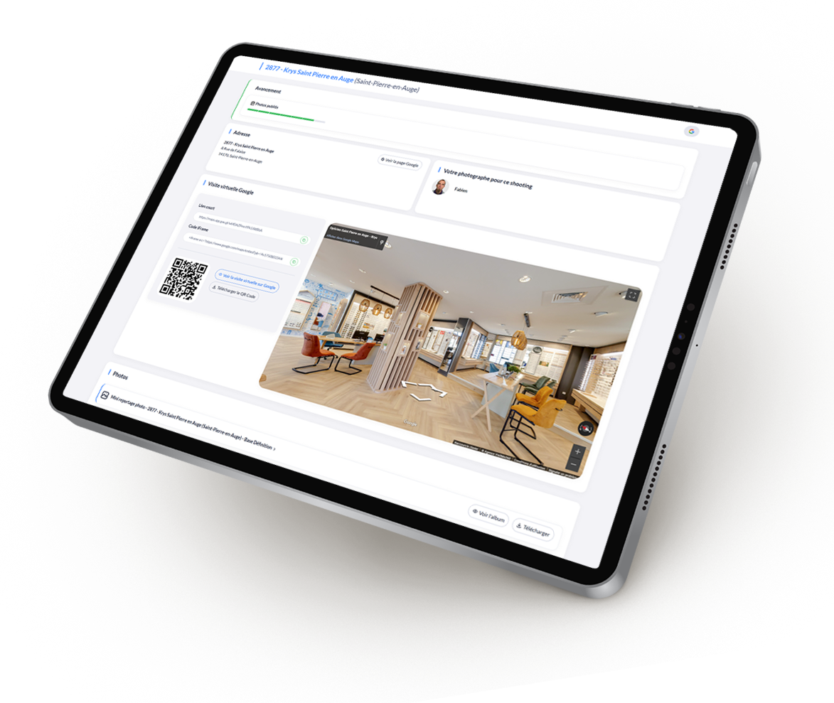 Exemple de l'interface avec l'ensemble des photos